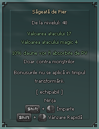 A tárgy leírása: Vas Nyíl