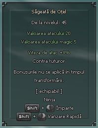 A tárgy leírása: Acél Nyíl