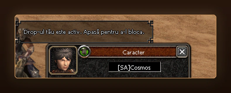 Regalis2 1.8.0 - Butonul de drop pe fereastra de status