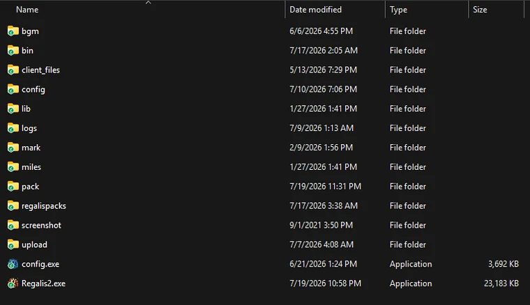 Regalis2 1.7.0 - Client refactorizat