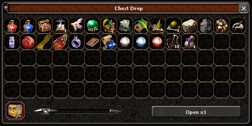 The chest contents as shown in the game.